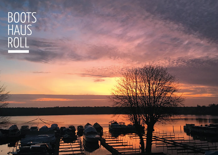 Sonnenaufgang Bootshaus Roll am Zeuthener See